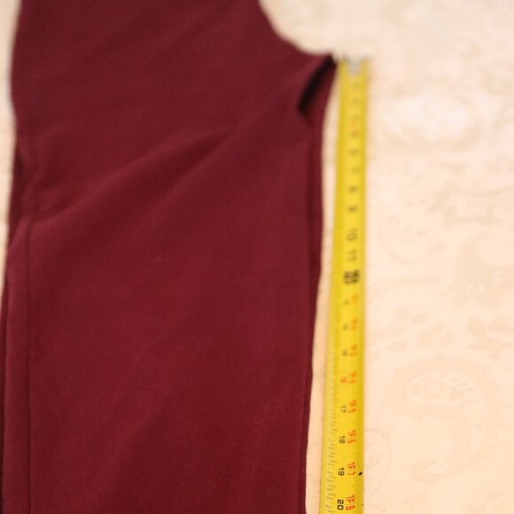 Zac & Rachel Pull On Ankle Stretch Pants Tapered Burgundy Nylon Womens Size 10 - Picture 7 of 14